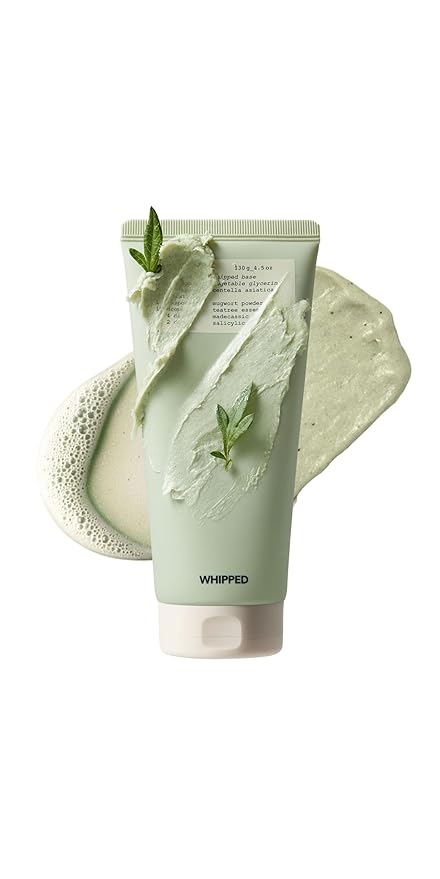 Whipped Korean Facial Cleanser and Face Wash with Mugwort & Tea Tree for Oily Skin and Pore Care, Moisturizing, Vegan, Doubles as a Face Mask, 4.5 oz