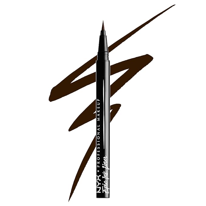 NYX PROFESSIONAL MAKEUP Epic Ink Liner, Waterproof Liquid Eyeliner - Brown, Vegan Formula
