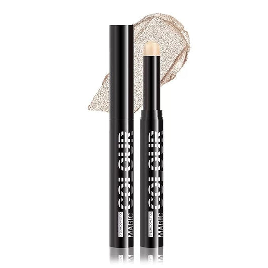 Light Gold Glitter Eyeshadow Stick, Gold Shimmer Eyeshadow for Women, High Pigment Waterproof Long Lasting Eye Shadow Pen, Women Multi-Dimensional Eye Highlighter Stick (10#)