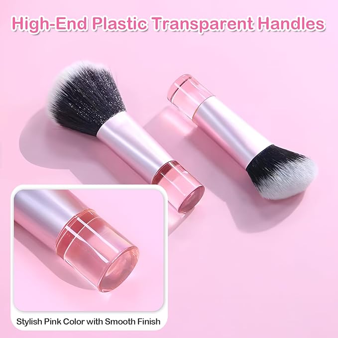 Kingtree 10PCS Mini Makeup Brushes with Pouch, Portable Makeup Brush Travel Set, Easy-taken ON THE GO Makeup Brush Full Complete Function Cosmetic Brushes for Girls