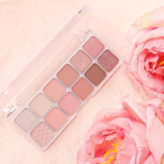 AMY'S DIARY 12Color Light Pink Purple Eyeshadow Palette, Long-Lasting, and Highly Pigmented. Elevate Your Eye Makeup– Unleash Your Unique Style (07#)
