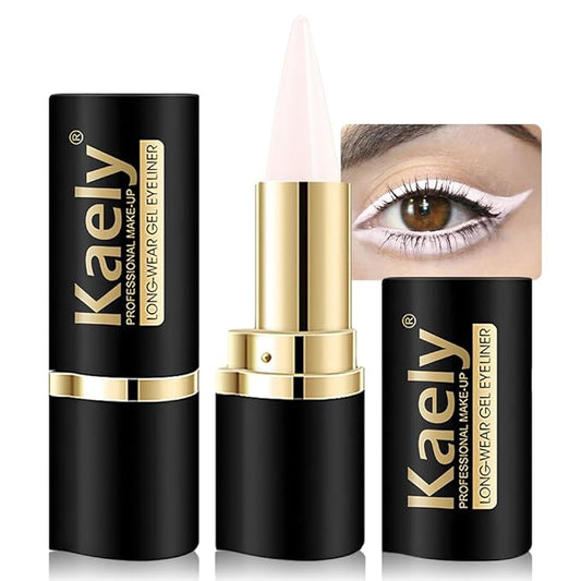 evpct Pastel Pink Long Wear Gel Eyeliner Pencils for Women, Pink White Eye Liner Pencil Pen Makeup Glide Smooth, Eye Liner Waterproof Smudge Proof, Cream Eyeliner Lipstick Set, delineador de ojos