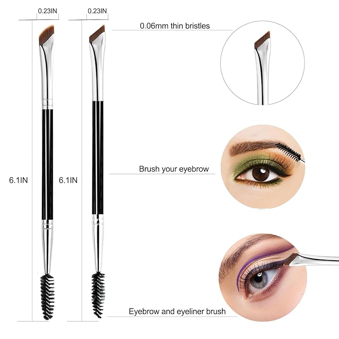 Eyeliner Brush, Fine Angled Eyeliner Brush, Ultra Thin Precision Slanted Flat Eyeliner Makeup Brushes Set for Eye liner Eye brow Eyebrow Brushes, 5 PCS