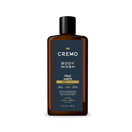 Cremo Body Wash Men, Notes of Bright Cardamom, Dry Papyrus and Aromatic Palo Santo, 16 Fl Oz