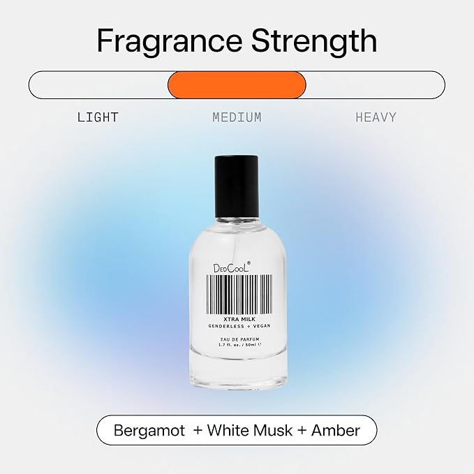 DedCool Eau de Parfum | Xtra Milk | Genderless Luxury Fragrance with Bergamot, White Musk & Amber | Non-Toxic, Vegan | Long-Lasting Perfume for Men & Women | Clean, Sophisticated Aroma | 1.7 fl oz