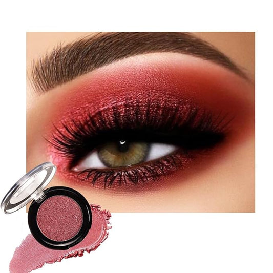 Monochrome Cream Glittle Eyeshadow Palette Makeup, High Pigment Natural Sombras Crema Para Ojos, Wine Red Shimmer Single Shimmer Eye Shadow for Older Women, Talc, Paraben & Cruelty Free