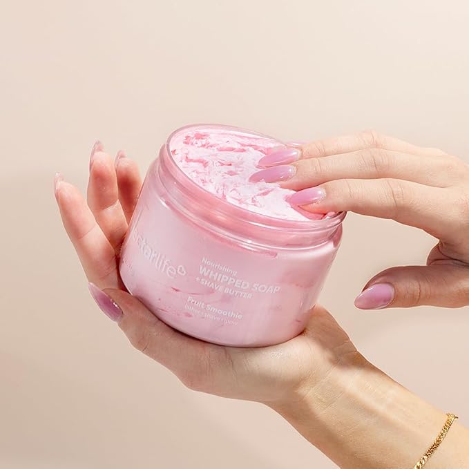 Nectar Life Whipped Soap and Shave Butter, Clean Bath Soap Non Toxic, Vegan (10 Ounce, Fruit Smoothie)