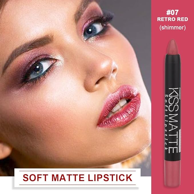 BINGBRUSH Smooth Longwear Lipstick Pack Set, Matte Color Stick Ultimate Lip Crayon for Makeup Collection - Waterproof Velvet Lipgloss Lip Stain (07#)