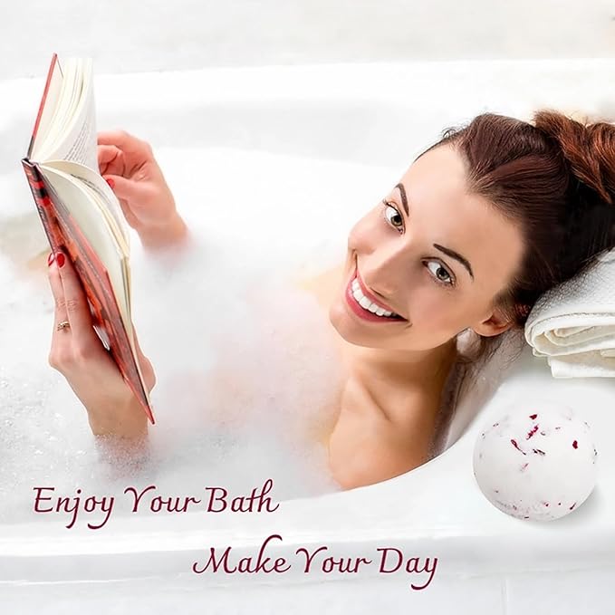 Bath Bombs for Women Spa Gift Set with Rose Milk Essential Oils Sea Salt Moisturizing Relaxing Birthday Gift for Her Bubble Bath Skincare Relaxation Aromatherapy Gifts Time Essentials
