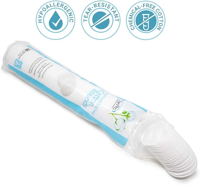 ForPro Premium Stitched Cotton Rounds, 100% Pure Cotton Pads for Removing Makeup, Nail Polish, and Cleansing Face, Pack of 6, Counts 600