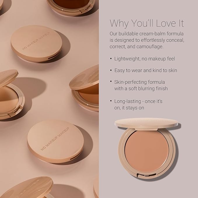 No Makeup Makeup Long-Lasting Lightweight Foundation & Brush Duo | Cruelty-Free, Fragrance-Free, Buildable, Transfer-Proof Makeup (Fair)