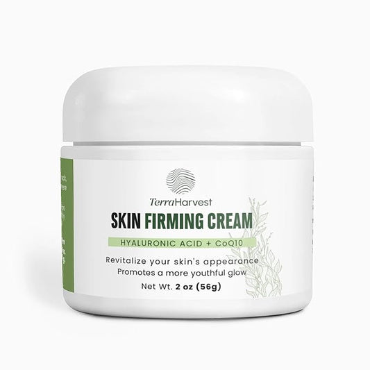 Skin Firming Cream – DMAE, Hyaluronic Acid & Coenzyme Q10 – Enhances Firmness & Hydration for Face, Neck, Eyes & Lips – Youthful, Toned Complexion 2 oz