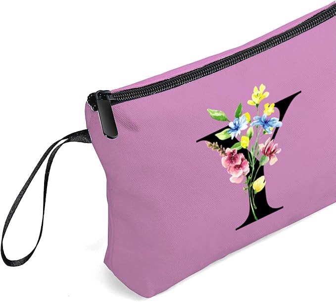 Appreciation Initial Monogram Gifts for Sisters from Sister Employees Team Bride Womens Unique Mom Personalized Makeup Cosmetic Bag with Mirror Mothers Day Christmas Graduation Y