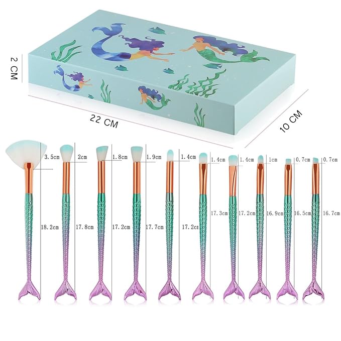 Tenmon Makeup Brush Box Set,Eyeshadow Eyeliner Makeup Brush Makeup Foundation Eyebrow Eyeliner Blush Cosmetic Concealer Brush,10PCS