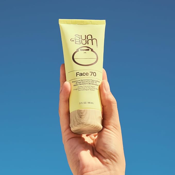 Sun Bum Original SPF 70 Sunscreen Face Lotion - Broad Spectrum Moisturizing Facial Sunscreen with Vitamin E - Fragrance Free - Travel Friendly - 3 oz