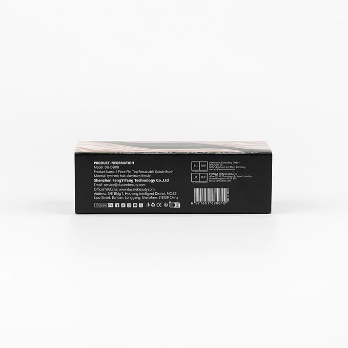 DUcare Retractable Foundation Self Tanner Brush Flat Top Kabuki Brush for Liquid, Cream and Powder Face Makeup With Aluminum Handle