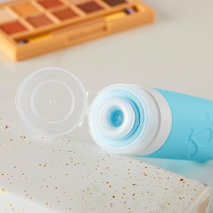 INSFIT Travel Bottles for Toiletries, TSA Approved 3oz Travel Size Containers, BPA Free Leak Proof Squeezable Silicone Tubes for Shampoo Conditioner Lotion Soap with Labels