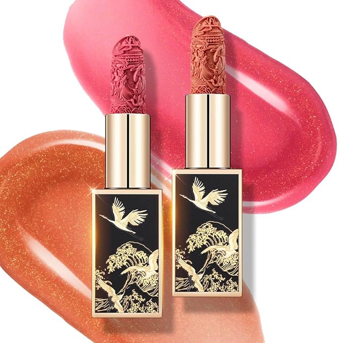 Catkin Moist Lipstick Hydrating High Impact Color Infused with Vitamin E and Avocado Oil Smooth Soft Texture Long Lasting Red Glow Finish 2pcs 06