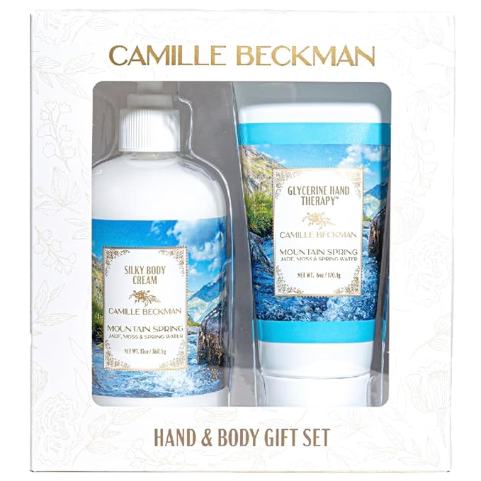 Camille Beckman Hand and Body Duet Set, Silky Body and Glycerine Hand Cream, Mountain Spring