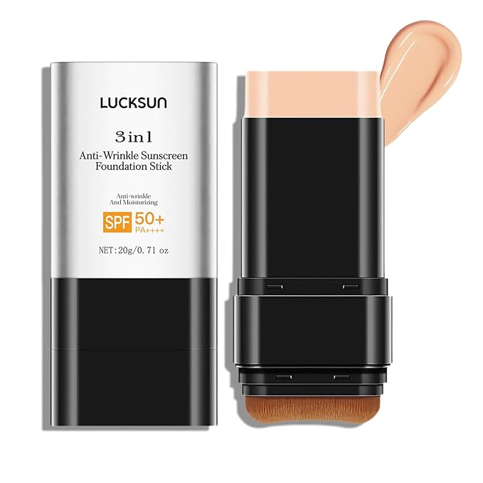 3-in-1 Anti-wrinkle Long-Lasting Hydrating Foundation Stick, Concealer, Multi-Use Coverage Cream, Natural Matte Finish for All Skin Types (Medium)