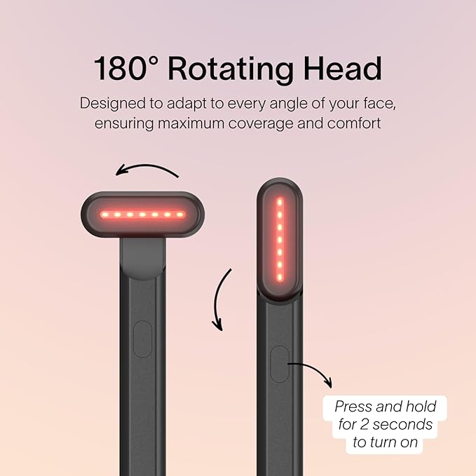Solawave 4-in-1 Red Light Therapy Wand for Face & Neck | Beauty Device with Galvanic Current, Massager & Warmth | Anti-Aging, Wrinkle Reduction, Skin Tightening, Depuffing & Rejuvenation (Matte Black)