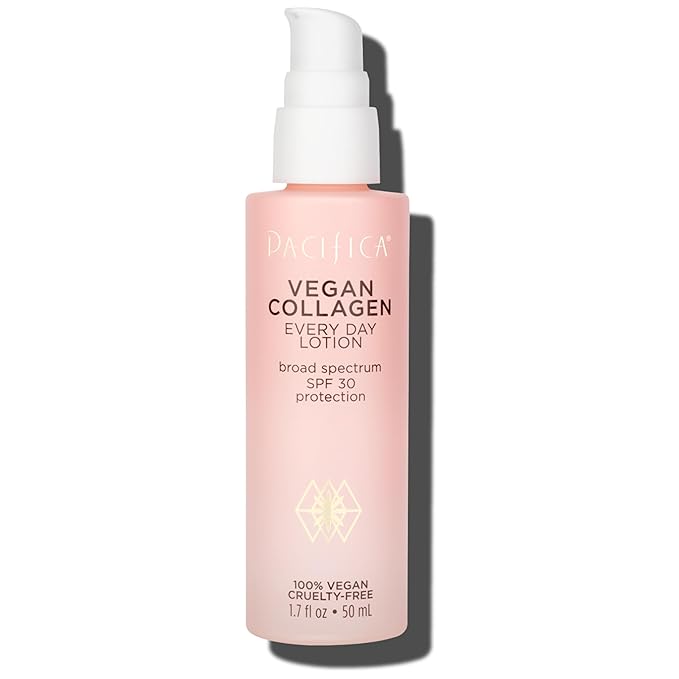 Pacifica Beauty Vegan Collagen SPF 30 Broad Spectrum Sunscreen Every Day Face Lotion, UVA/UVB Protection for All Skin Types, Lightweight, Moisturizing & Hydrating, Cruelty Free, White, 1.7 Fl Oz