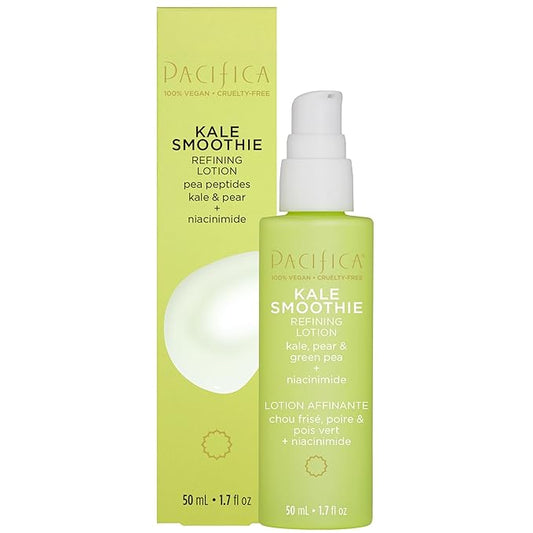 Pacifica Kale Smoothie Face Lotion, Refining Skincare, Face Moisturizer, Niacinamide, Vitamin C and E, Minimize Pores, Face Serum, For All Skin Types, Oily, Combination, Vegan, 1.7 fl oz (1 Count