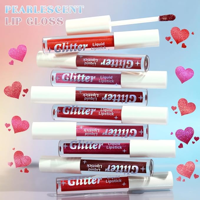 Nude Pink Metallic Lipstick for Women,Lightweight Glitter Sparkling Liquid Lipsticks,Shimmer Lip Gloss Stain Long Lasting Waterproof Smudge Proof Non-Drying 24 Hour Full Coverage Lip Makeup,Vegan