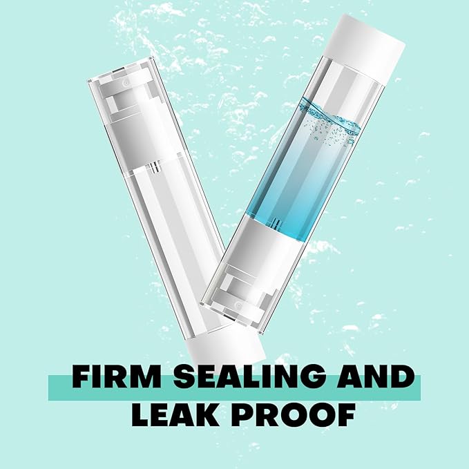 Airless Pump Bottles Travel Size 3.4oz/100ml - Refillable Travel Bottles for Toiletries - Leak Proof Airless Dispenser with Dustproof Cap for Skincare and Lotion