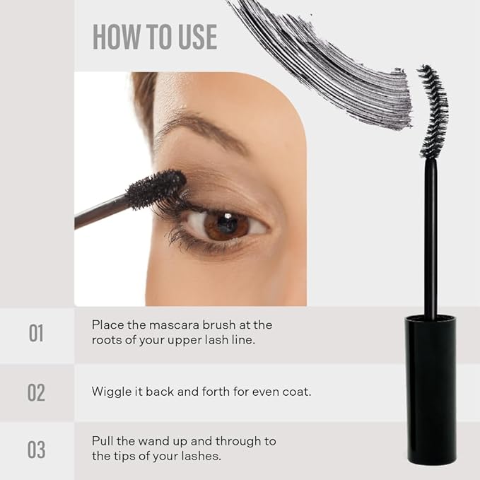 Xtension Fiber Mascara for the the 3D Lash Effect - Lengthening Mascara with Curling Lashes, Full and Lightweight Lashes, Flake proof and Water-resistant Formula, Cruelty Free