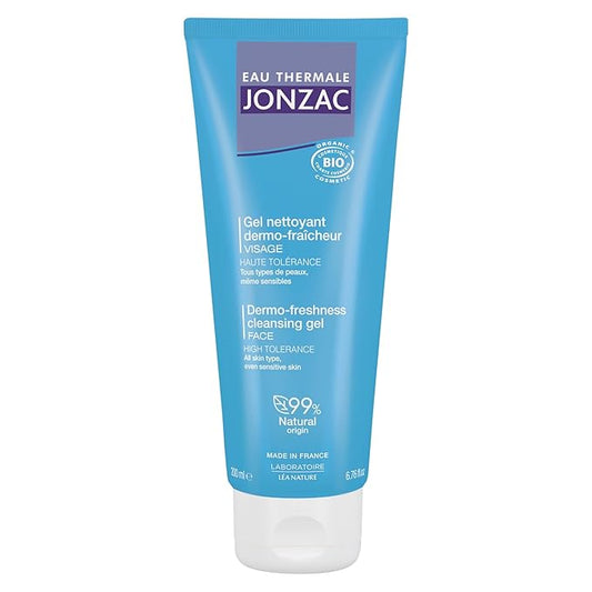 Eau Thermale Jonzac Rehydrate Organic Dermo Cleansing Gel - Gentle Daily Facial Cleanser - Sensitive Skin Approved - Leaves Skin Feeling Smooth & Hydrated - 6.75 Fl oz