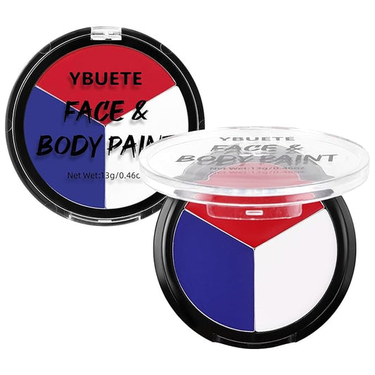 Blue White Red Professional Body Paint, Oil-Based Face paint for Adult Halloween Cosplay SFX Makeup Spider-Man,Devil ,Waterproof Non-Toxic Face Paint for Sports Games and Stage Performances