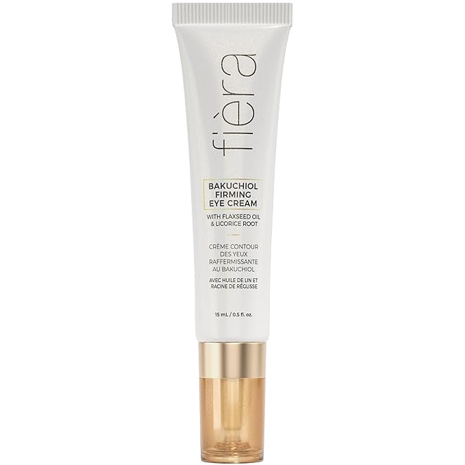 FIÈRA Bakuchiol Firming Eye Cream - Designed Specifically For Mature Skin - Targets Wrinkles, Anti-Aging, Dark Spots, and Fine Lines - Hydrating and Rejuvenating Formula - 15 ML / 0.5 FL. OZ.