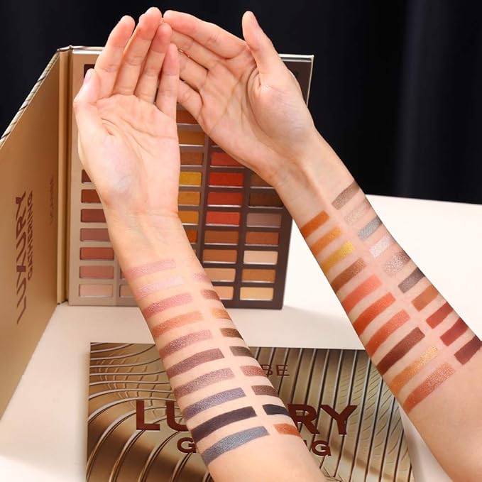 UCANBE Luxury Gathering Neutral Eyeshadow Makeup Palette, Naked Shimmer Matte Metallic Glitter Subtle Eyes Shadow,High Pigmented Nudes Creamy Smokey Pallet Set