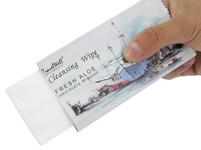 Travel Well Makeup Remover Wipes - 500 Count Pack, Individually Wrapped, Fresh Aloe - Makeup Wipes for Sensitive Skin & Travel Essentials