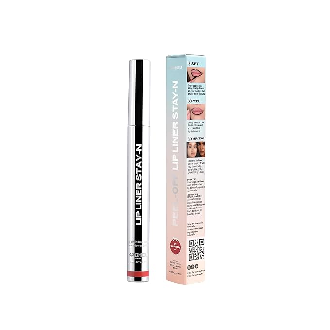 Sacheu Lip Liner STAY-N Peel Off Lip Stain — Long Lasting Matte Lip Tattoo Transfer Proof Lipstain Infused with Hyaluronic Acid & Vitamin E — Vegan & Cruelty-Free, getREDy (Red Rouge)