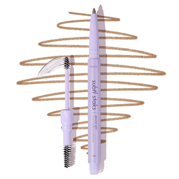 3-in-1 Brow Pencil - Vegan, Smudge-Proof, with Spoolie Brush and Clear Gel - Best Eyebrow Pencil for Fluffing, Filling, and Setting Brows, Taupe