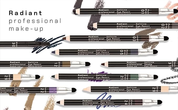 Radiant Professional Waterproof Eyeliner Pencil - Eyeliner Waterproof Smudge Proof for Woman - Long Lasting Under Eye Pencil for Smoky Eye - Soft Waterline Eye liner Smudger Tool, Chocolate (03)