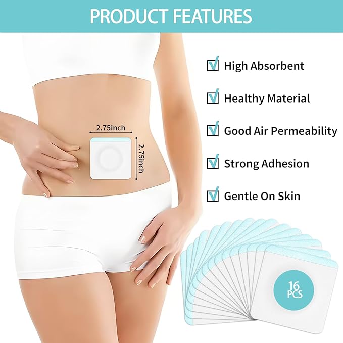 Disposable Castor Oil Pack Wraps, 50 Count – 3.2" Organic Cotton Belly Button Pads, Self-Adhesive & Leak-Proof, One-Time Use Cotton Patches for Clean Application