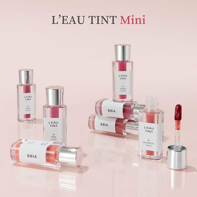 BBIA L’EAU Tint – Glossy & Glow Lip Stain, Watery Lip Tint, Non-Sticky, High Shine Finish, Long-lasting, Moisturizing, Lightweight, Natural, Daily Use, Vegan, Korean Lip Makeup (07 PEACH L'EAU - MINI)