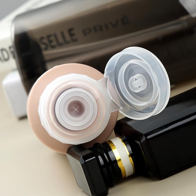 Travel Bottles for Toiletries, Large 6oz Oversize Containers, BPA Free Leak Proof Tubs Refillable Liquid Traveler Accessories with Toiletry Bag for Cometic Shampoo and Lotion Soap (4 Pack)