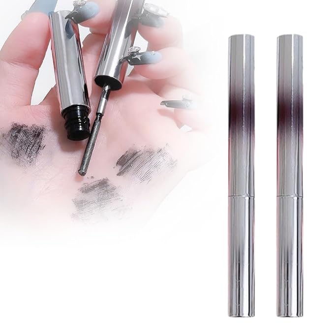 Iron Wand Mascara, 2026 Upgrade Long Lasting Curl Brushless Metal Wand Mascaras Waterproof Tubing Mascara, 3D Curling Eyelash Iron Mascaras for Natural Curling with No Flaking (Black,2pcs)