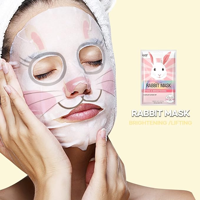 Epielle Animal Character Sheet Masks | Korean Beauty Masks for All Skin Types | Pack of 6 | Face Mask, Birthday Party Gift, Girls' Night, Spa Day, Spa Night | Korean Skincare, Spa Gifts for Women