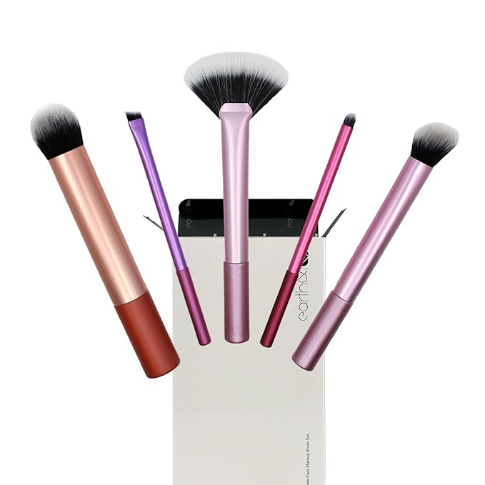 Earth & I 5 Makeup Brush Set, Makeup Brush Set for Eyeshadow, Cosmetic Brushes, Eyeshadow Brushes, Foundation Applicators, Make Up Applicators
