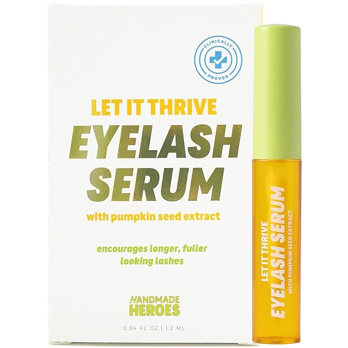 Handmade Heroes 100% Natural Eyelash Serum - Rosemary and Pumpkin Seed Oil for Fuller and Longer Looking Eyelashes, Lash Enhancing Serum for Natural Lashes, Extensions & Eyebrows