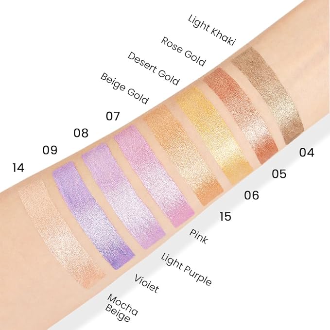 AMY'S DIARY Cream Eyeshadow Stick Set, Waterproof Pearl Pink Purple Mocha Beige Shimmer Metallic (4Pcs)