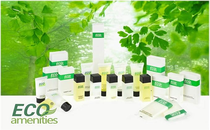 ECO amenities Cotton Rounds Travel Set - 500-Piece White Set - Individually Wrapped Cotton Swabs & Disposable Nail Files - Bulk Travel Toiletry Kit for Hotels