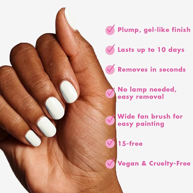 Olive & June Long Lasting Nail Polish | Plump, Gel-Like Finish No Lamp Needed | Lasts up to 10 days | Salon-Quality Color at Home | 15-Free, Vegan & Cruelty-Free Chip-Resistant Shine | HD Crisp White