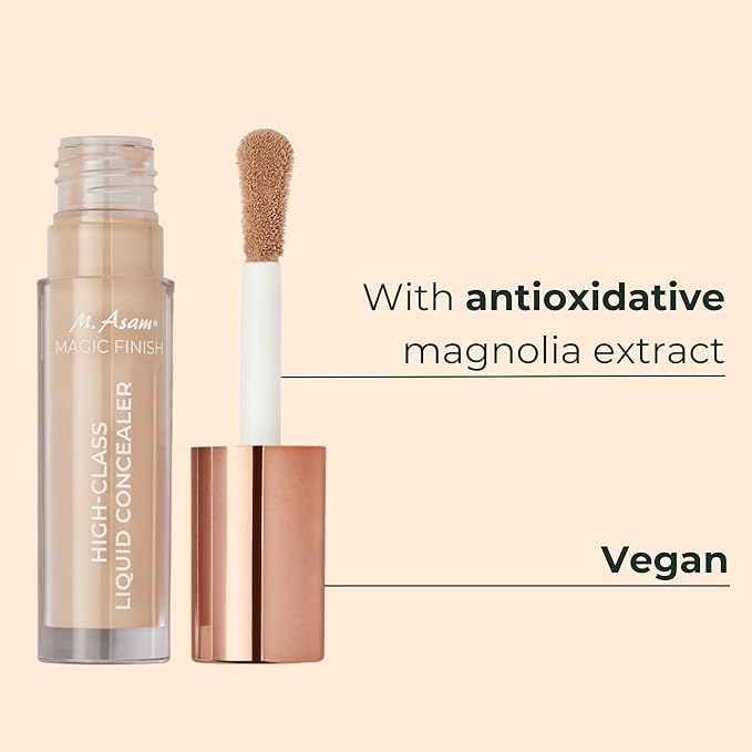 M. Asam MAGIC FINISH HIGHCLASS LIQUID CONCEALER Nude (0.13 fl oz) - 4-in-1 Concealer With Mimic-Lift complex & High Coverage For Dark Circles & Blemishes, Vegan Make Up With Illuminating Pigments