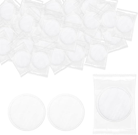 Individually Wrapped Cotton Rounds, Circular Cotton Pads, Individually Packaged, Easy to Carry, Suitable for Travel, Hotels, Business Trips, Camping (2 pcs/Set, 100 Set, in Total 200 pcs)
